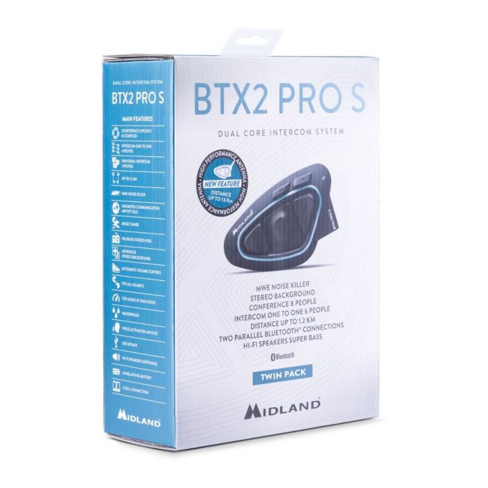 Interfono Midland Btx2 Pro Slr Twin Con Hi Fi Speaker