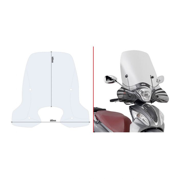 Parabrezza Trasparente Givi Per Kymco Peolpe One 125 (13-21)