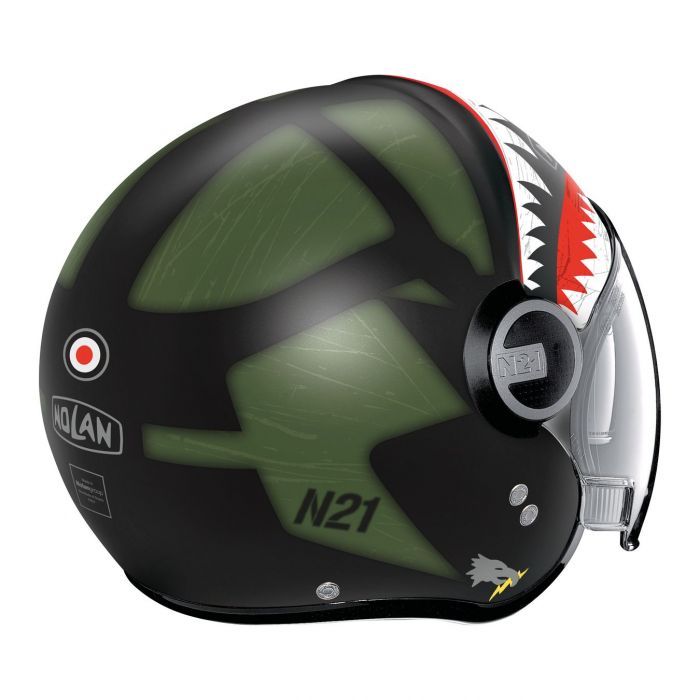 Casco Jet Nolan N21 Visor Skydweller Green Black Matt