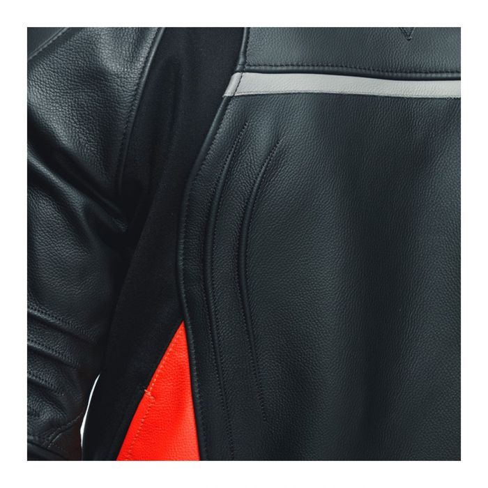 Giacca In Pelle Dainese Racing 4 Black/fluo-red