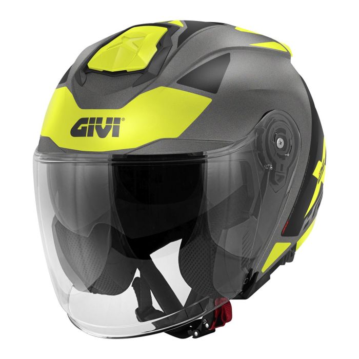 Casco Jet Givi X25 Target Titanio/nero/giallo