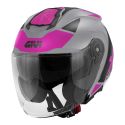 Casco Jet Givi X25 Target Titanio/rosa