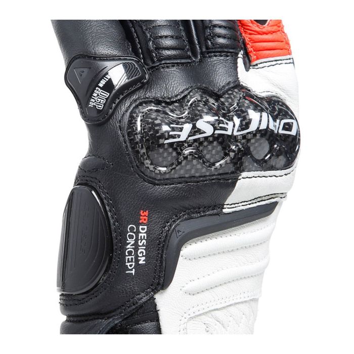 Guanti In Pelle Carbon 4 Lady Lunghi Black/white/fluo-red