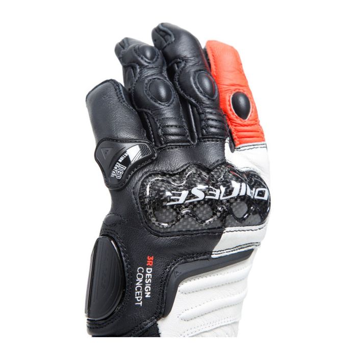 Guanti In Pelle Carbon 4 Lady Lunghi Black/white/fluo-red