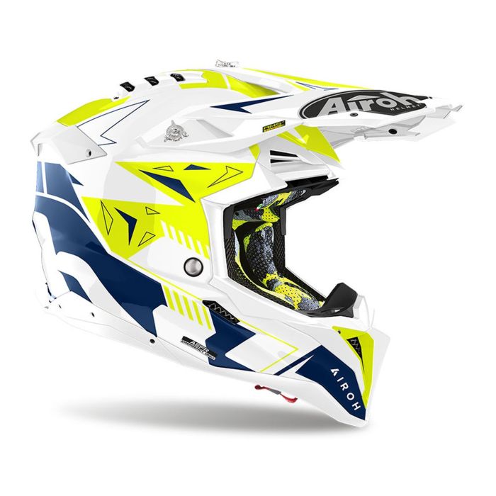 Casco Airoh Off Road Aviator 3 Spin Yellow/blue Gloss
