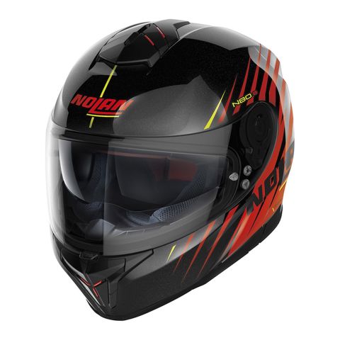 Casco Integrale Nolan N80-8 Kosmos N-com Metal Black Red