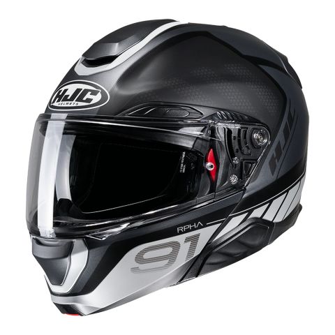Casco Modulare Hjc Rpha 91 Rafino Nero Grigio Opaco
