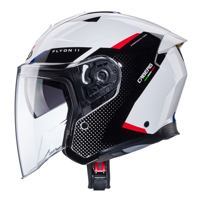 Casco Jet Caberg Flyon Ii Boss White / Red / B