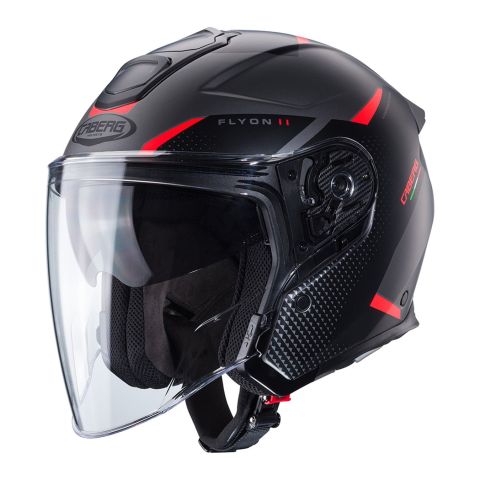 Casco Jet Caberg Flyon Ii Boss Matt Grey/ Red