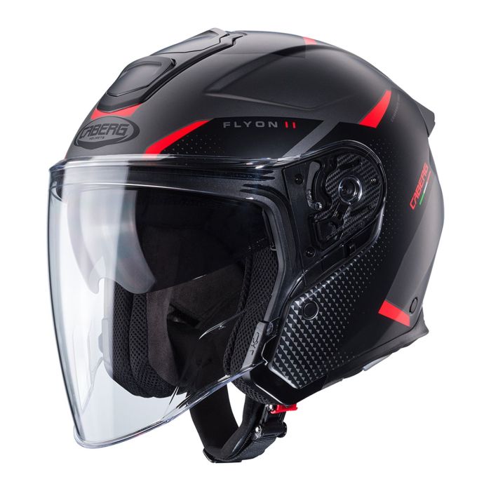 Casco Jet Caberg Flyon Ii Boss Matt Grey/ Red