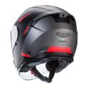 Casco Jet Caberg Flyon Ii Boss Matt Grey/ Red