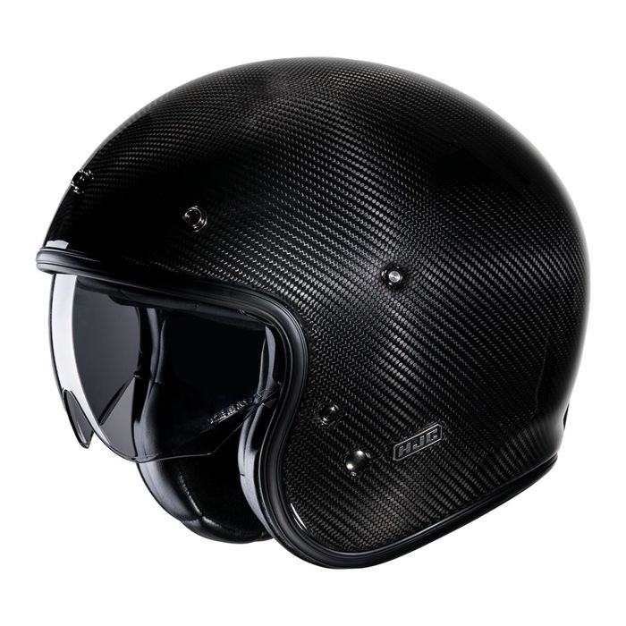 Casco Jet Hjc V31 Carbon Solid Nero Lucido