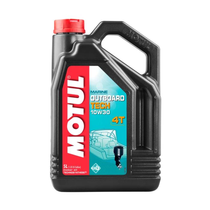 Motul Outboard Tech 4t 10w-30 Olio Motore Nautico 4t 5 Lt.