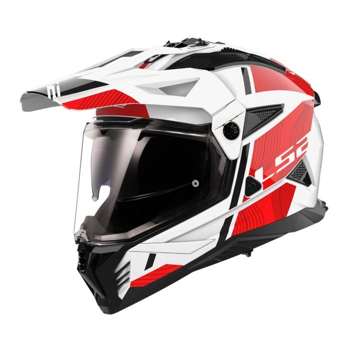 Casco Ls2 Mx702 Pioneer Ii Hill 06 White / Red