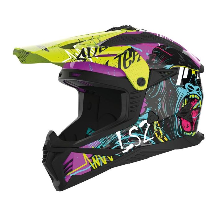 Casco Ls2 Mx708 Fast Ii Gorilla 06 Purple / H-v / Yello