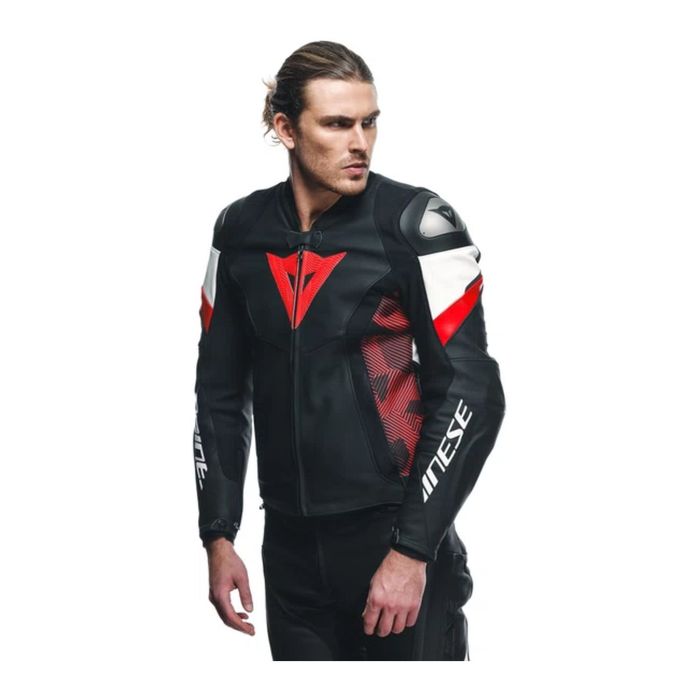 Giacca In Pelle Dainese Avro 5 Black/red-lava/white