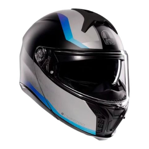 Casco Agv Tourmodular E2206 Multi Stray Matt Black/grey/blue