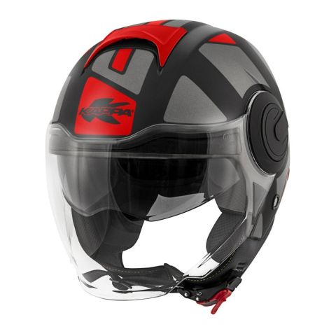 Casco Jet Kappa Kv37r Evo Style Nero / Tita /rosso