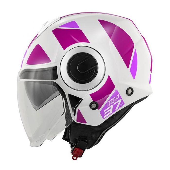 Casco Jet Kappa Kv37r Evo Style Bianco / Fucsia