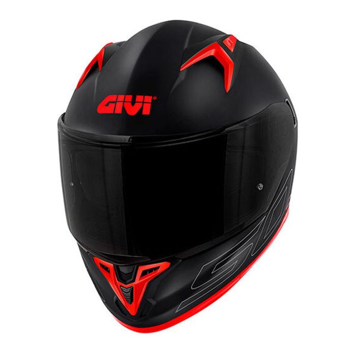 Casco Integrale Givi 50.9 Solid Nero/argento/rosso