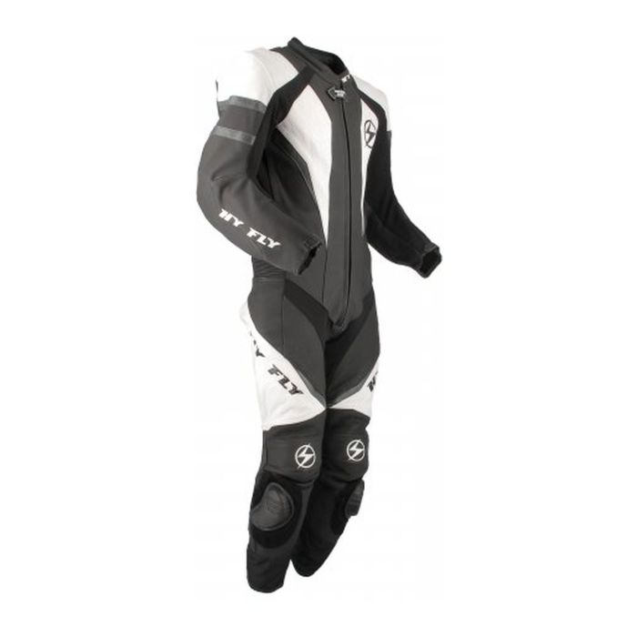 Tuta In Pelle Intera Hy-fly X8 Racing Con Gobba Black White