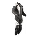 Tuta In Pelle Intera Hy-fly X8 Racing Con Gobba Black White