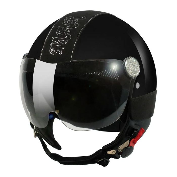 Casco New Max Posh Con Swarovski Nero Opaco Nero