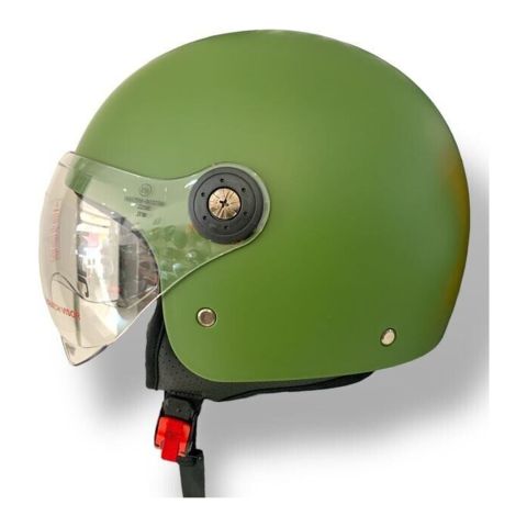 Casco Jfm Demi Jet Monocolore Verde Opaco