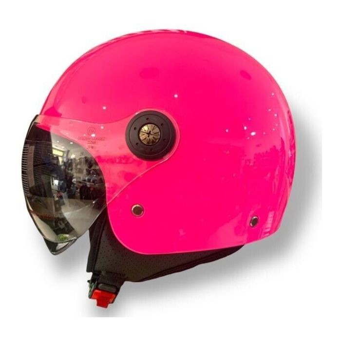 Casco Jfm Demi Jet Monocolore Rosa Lucido
