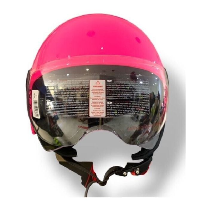 Casco Jfm Demi Jet Monocolore Rosa Lucido
