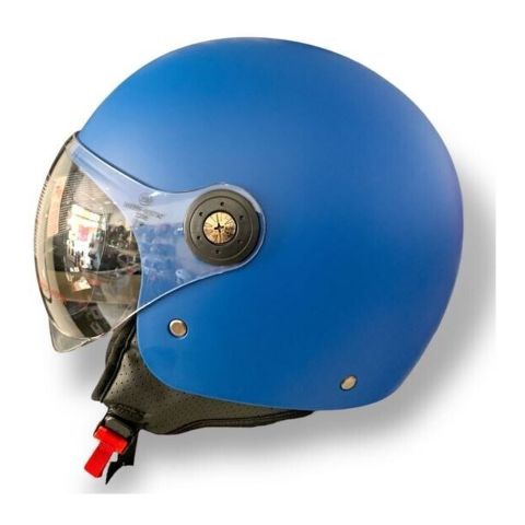 Casco Jfm Demi Jet Monocolore Blu Opaco