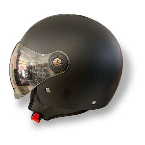 Casco Jfm Demi Jet Monocolore Nero Opaco