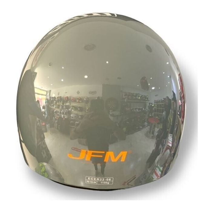Casco Jfm Demi Jet Monocolore Grigio Lucido