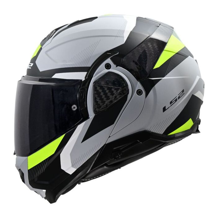 Casco Ribaltabile Ls2 Ff910 Advant Ii Triple Light Grey H-v Yello