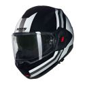 Casco Nolan N120-1 Lineo Nero Bianco Argento