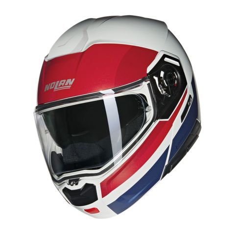 Casco Nolan N90-3 06 Roboto Bianco Rosso Blu