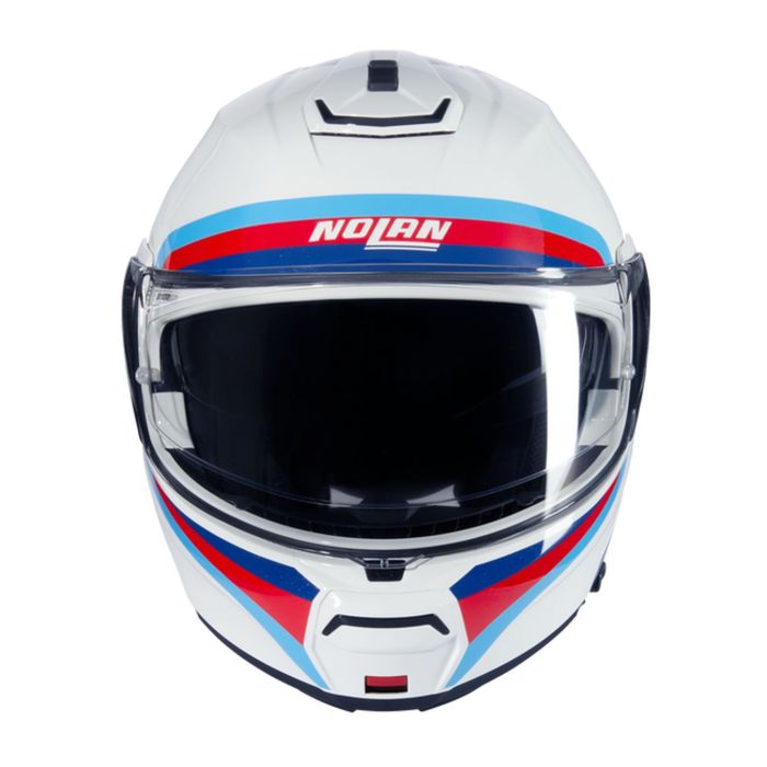 Casco Nolan N100-6 Assoluto Bianco Blu Rosso Azz