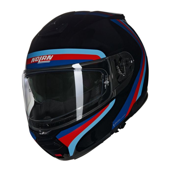 Casco Nolan N100-6 Assoluto Nero Blu Rosso Azzur