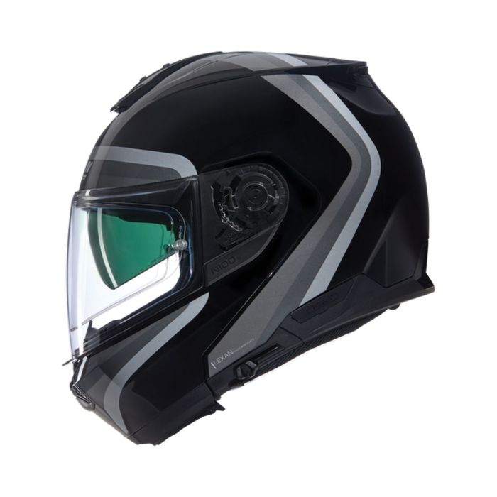 Casco Nolan N100-6 Assoluto Nero Argento Bianco