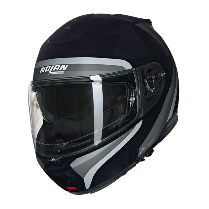 Casco Nolan N100-6 Assoluto Nero Argento Bianco
