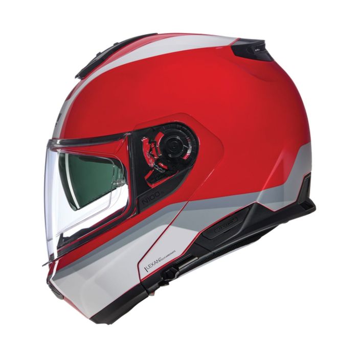 Casco Nolan N100-6 Incognito Rosso Bianco Argento