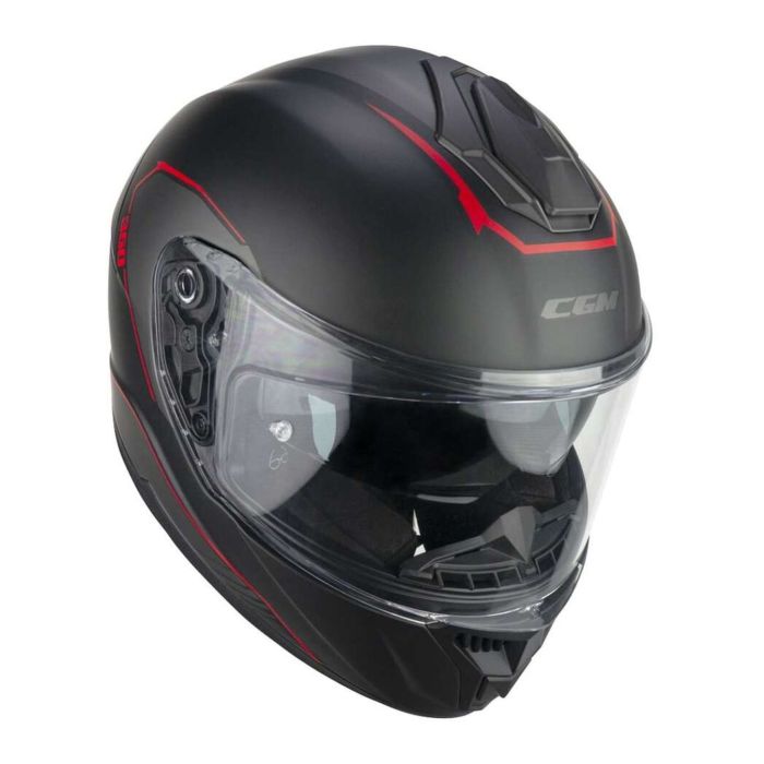 Casco Integrale Fibra Cgm 360g Kad Ride Nero Rosso Opaco