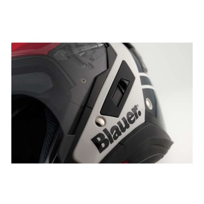 Casco Blauer Jet Jj01 Glossy White/red