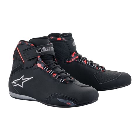 Stivali Touring Alpinestars Sektor Waterproof Shoe Black Dark Gray Red