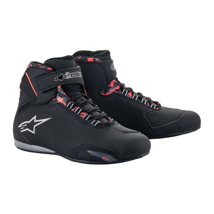 Stivali Touring Alpinestars Sektor Waterproof Shoe Black Dark Gray Red