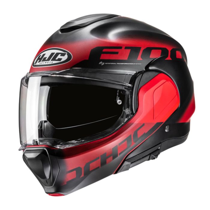 Casco Modulare Hjc F100 Hetal Mc1sf Nero Rosso
