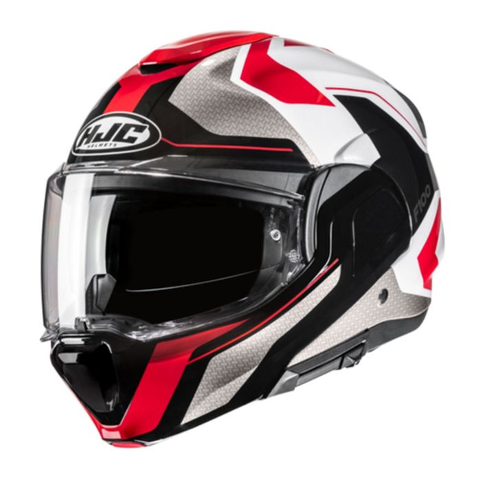 Casco Modulare Hjc F100 Bios Mc1 Rosso Bianco Gri