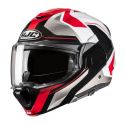Casco Modulare Hjc F100 Bios Mc1 Rosso Bianco Gri