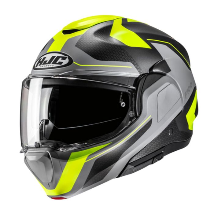 Casco Modulare Hjc F100 Bios Mc3hsf Giallo Grigio
