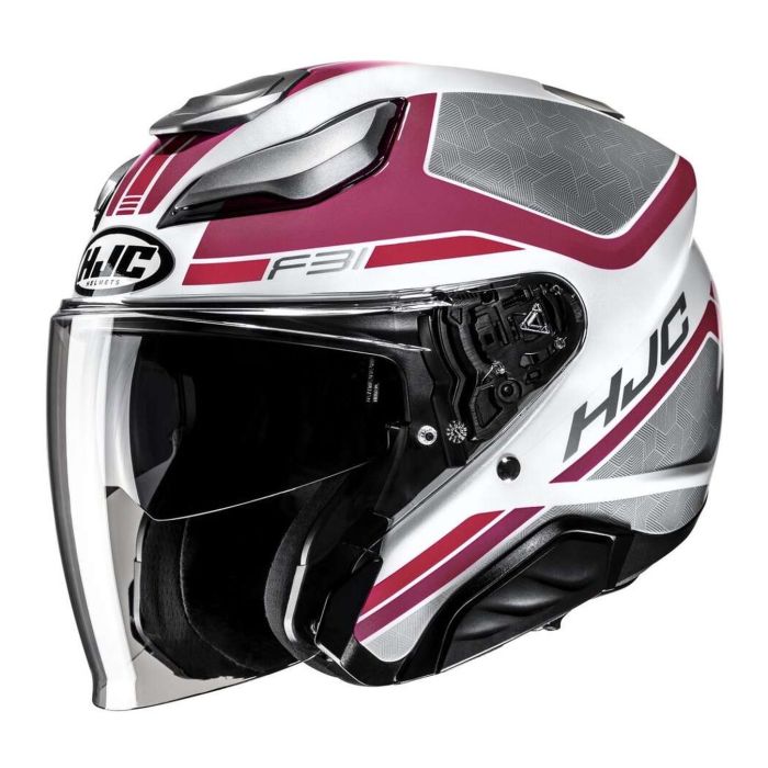 Casco Jet Hjc F31 Ceron Mc8 Bianco Viola Gri